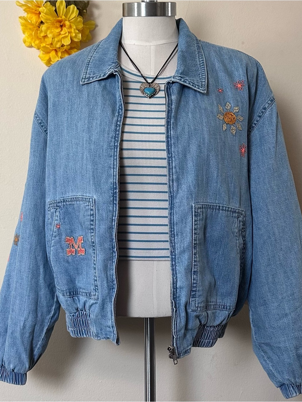 MOTHER | Embroidered Butterfly Denim Jacket (s) NWT - Picture 15 of 16
